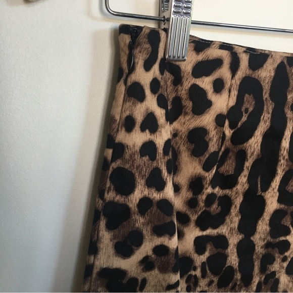 NWOT Leopard Print Stretch High Waisted Pencil Skirt - Picture 3 of 6